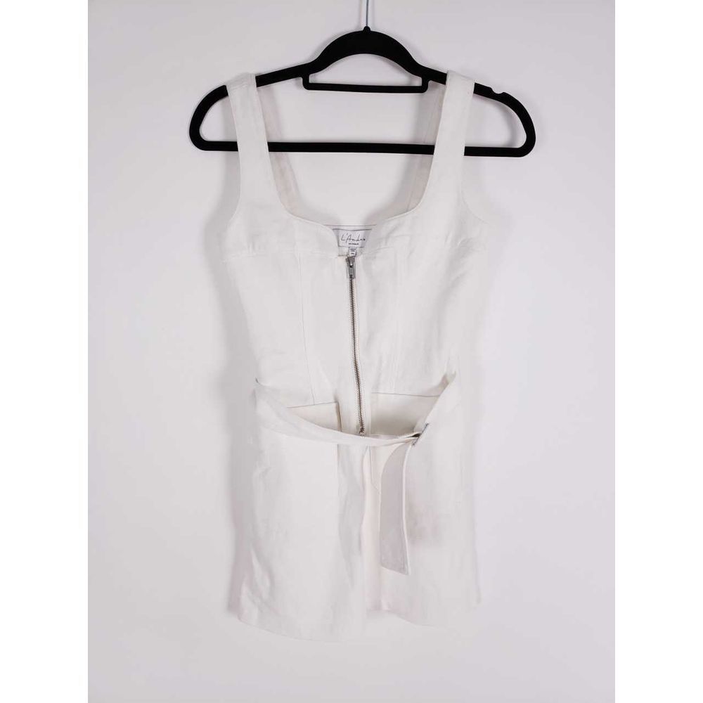 L'Academie Charmine Twill Front Zip Belted Dress - Picture 4 of 8